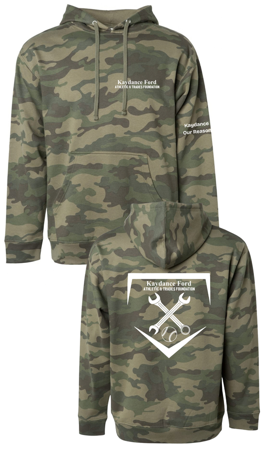 Camo Left Chest Hooded Sweatshirt- Kaydance Ford Athletics & Trades Foundation