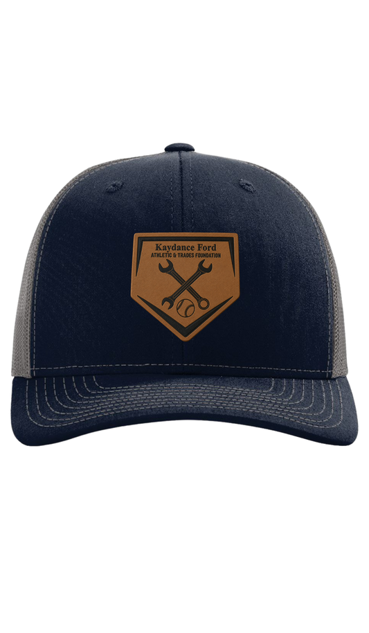 Leather Patch Trucker Cap - Kaydance Ford Foundation