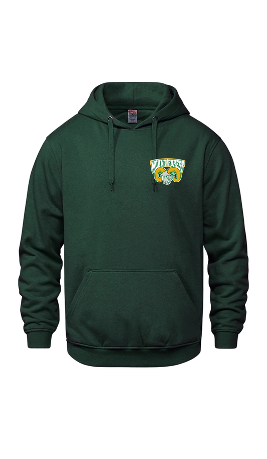 Left Chest Hooded Sweatshirt- Mount Forest Rams