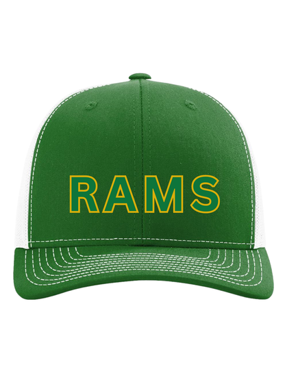 RAMS text Trucker Cap - Mount Forest Rams
