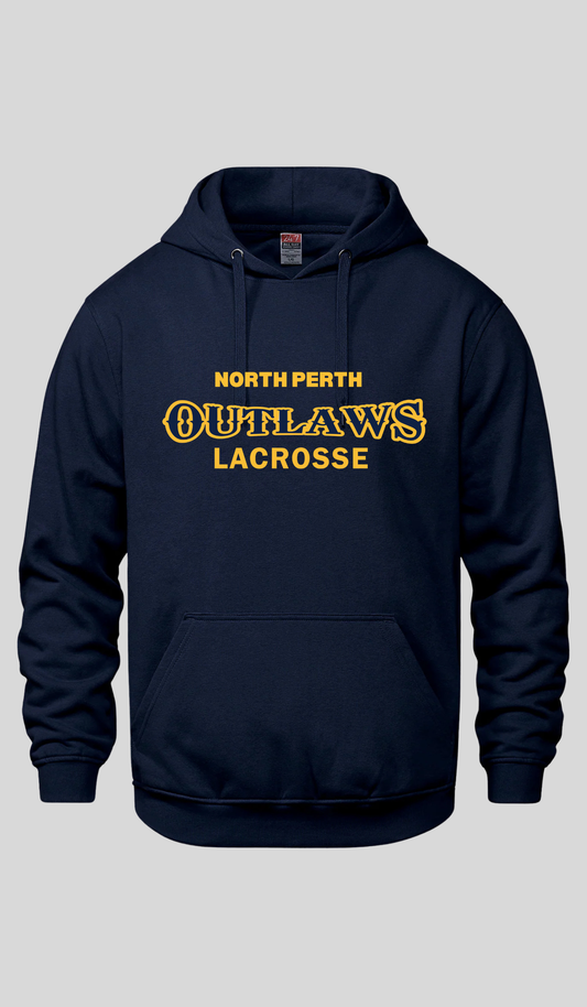 Lacrosse text Hooded Sweatshirt - North Perth Outlaws