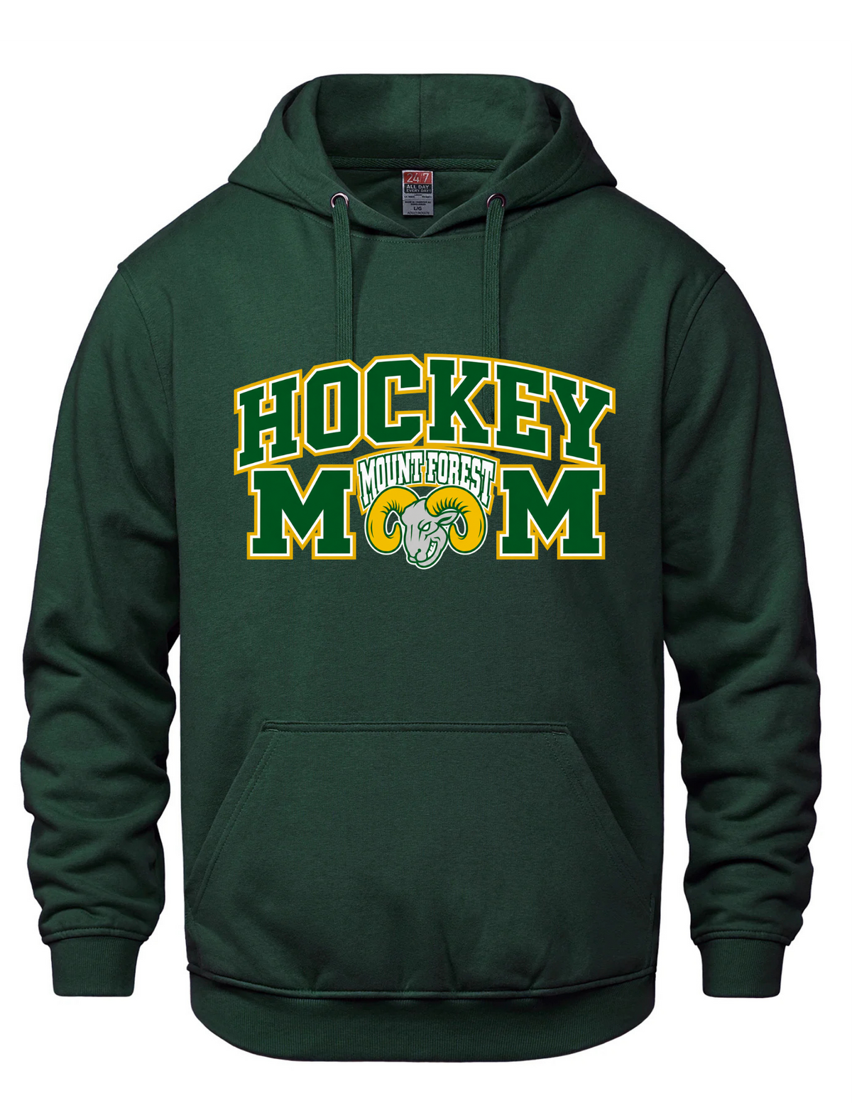 Hockey Mom Hooded Sweatshirt- Mount Forest Rams
