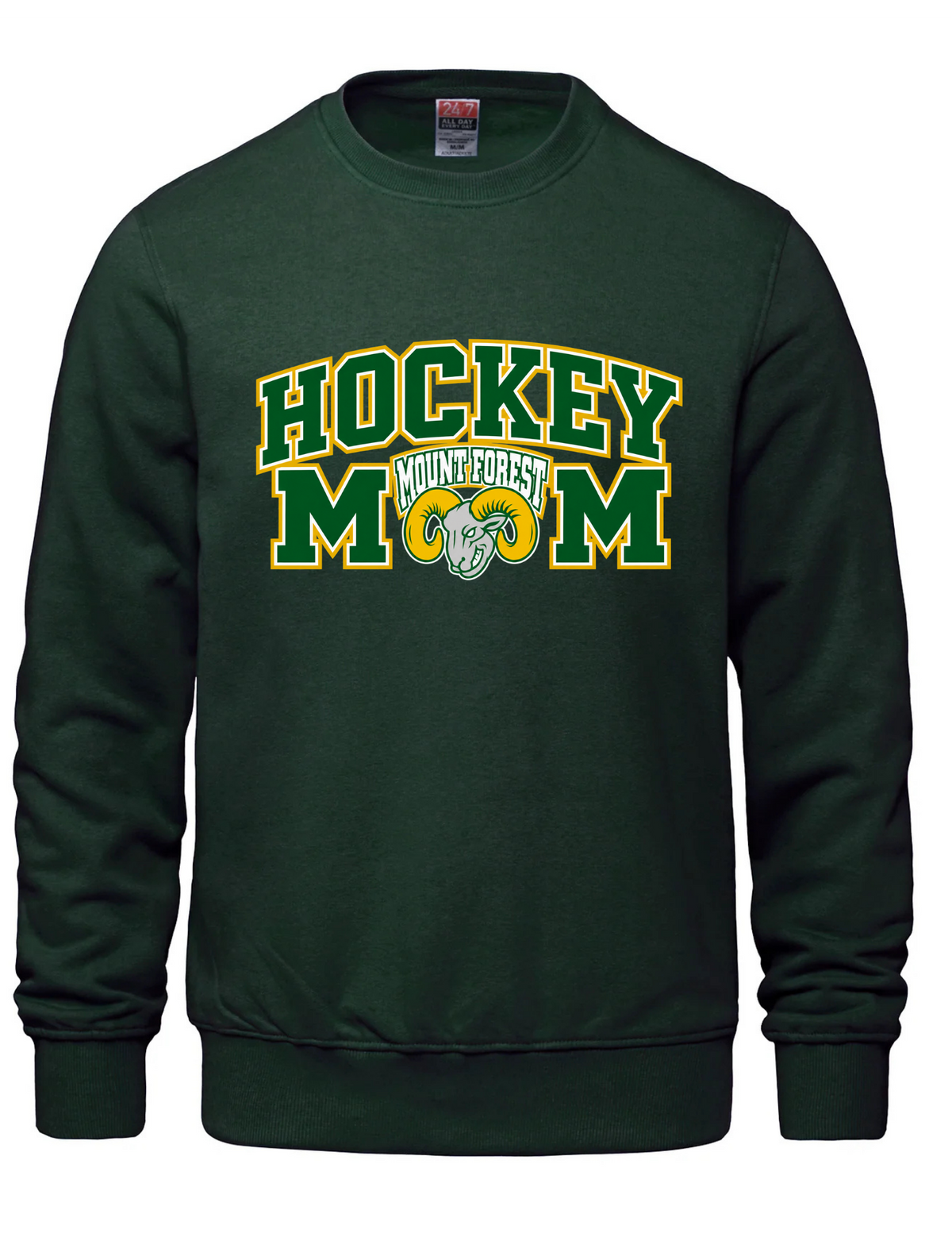 Hockey Mom Crewneck Sweatshirt- Mount Forest Rams