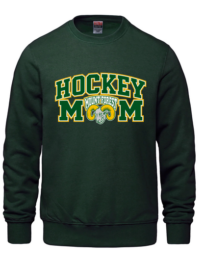 Hockey Mom Crewneck Sweatshirt- Mount Forest Rams
