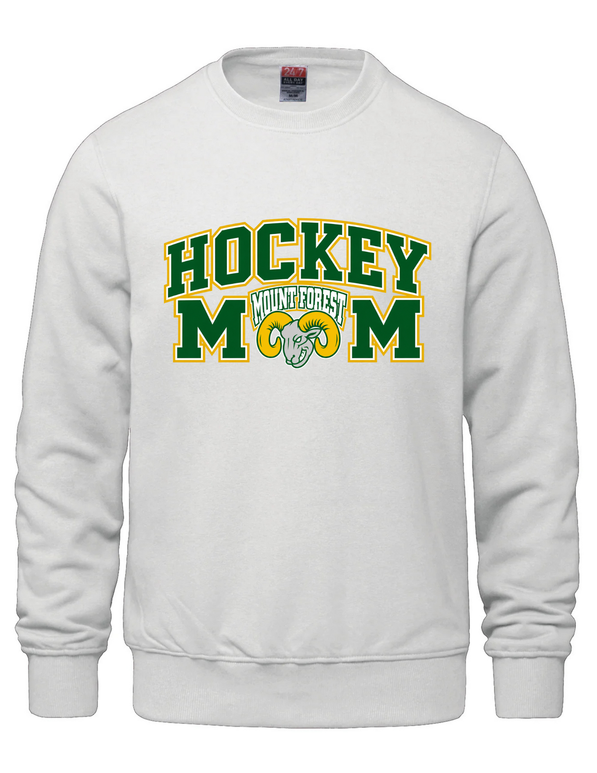 Hockey Mom Crewneck Sweatshirt- Mount Forest Rams