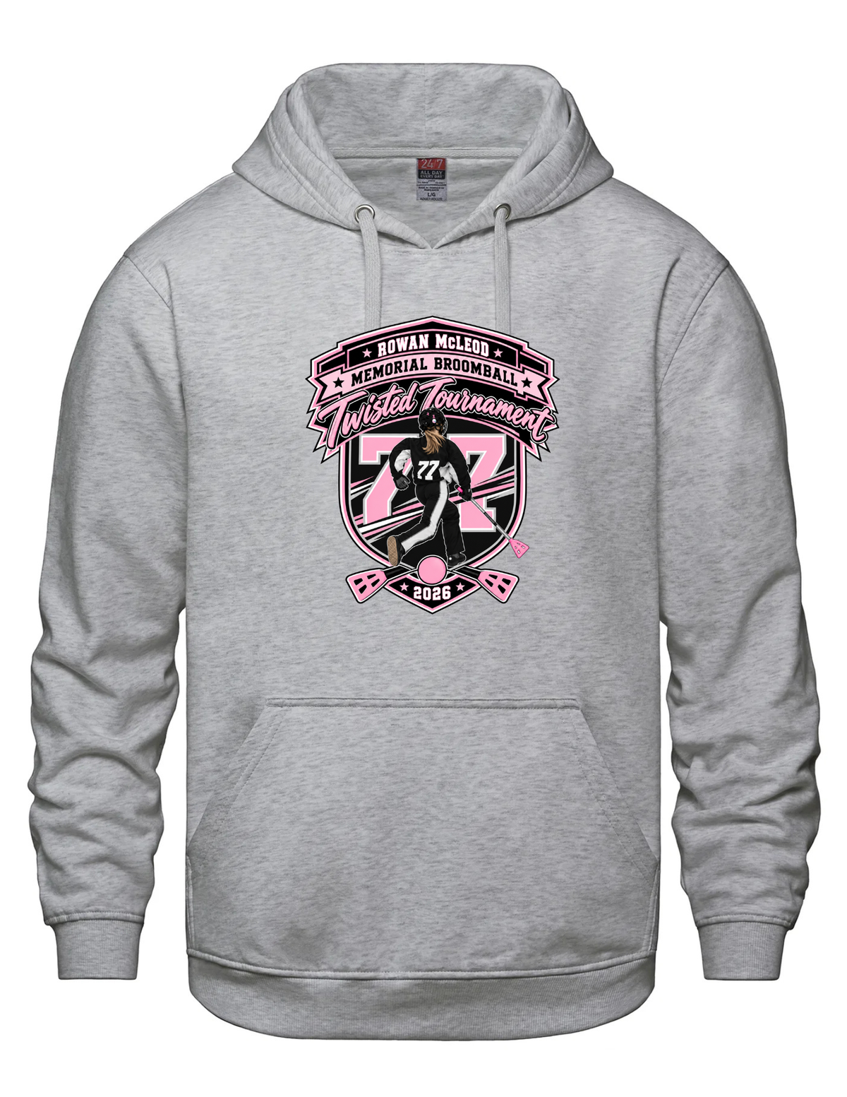 Hooded Printed Sweatshirt- Rowan McLeod Memorial Broomball Tournament