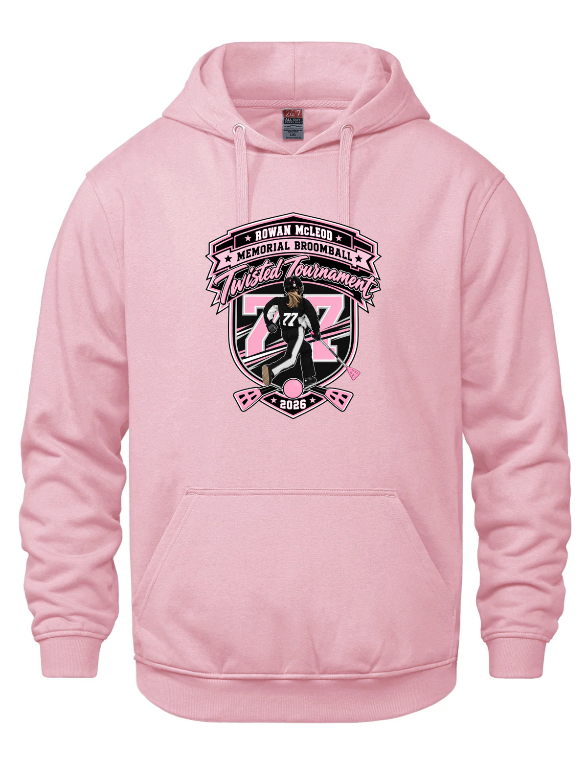 Hooded Printed Sweatshirt- Rowan McLeod Memorial Broomball Tournament