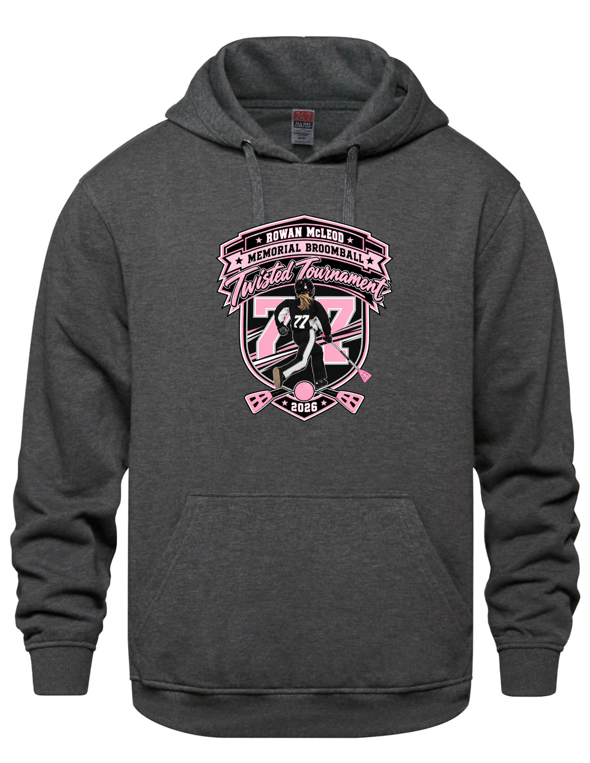 Hooded Printed Sweatshirt- Rowan McLeod Memorial Broomball Tournament