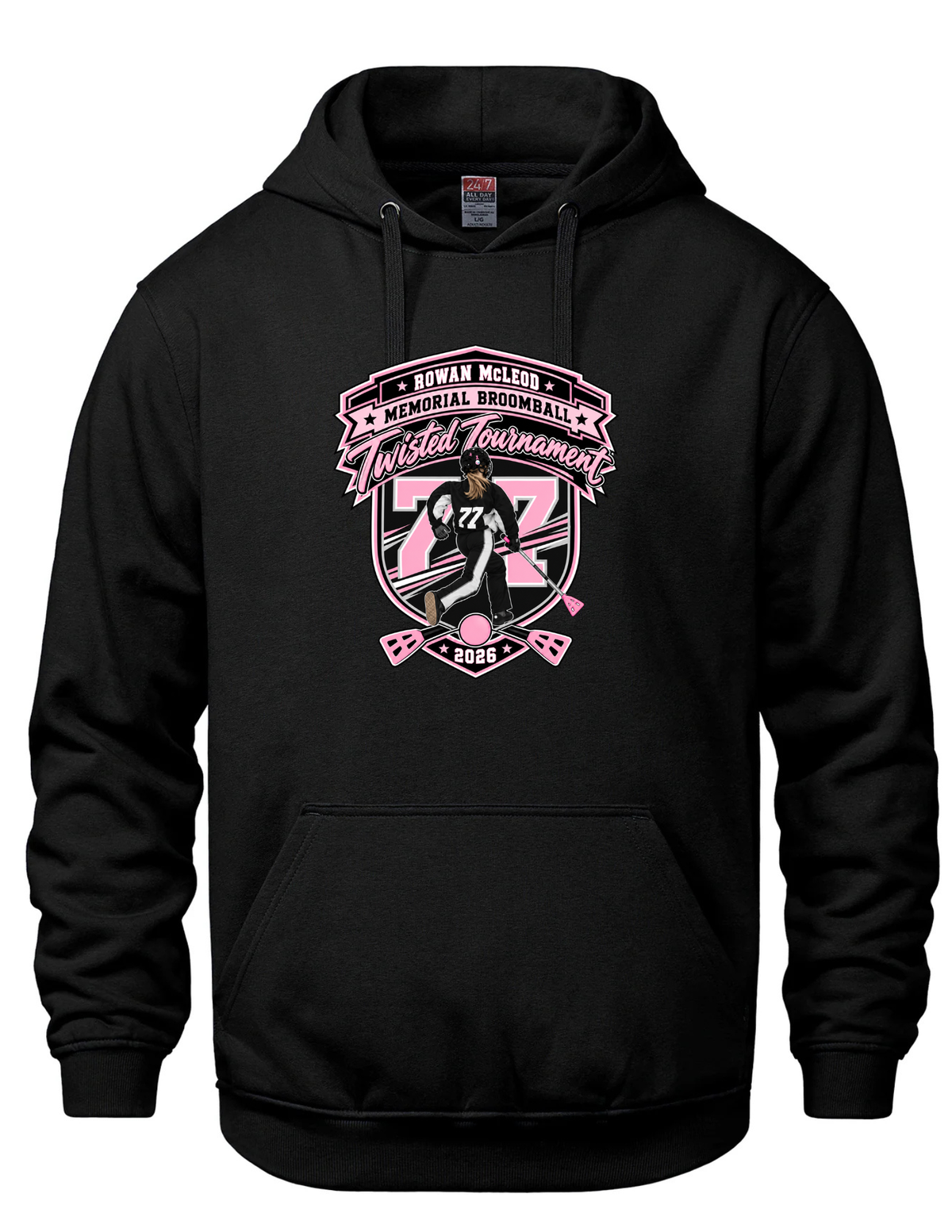 Hooded Printed Sweatshirt- Rowan McLeod Memorial Broomball Tournament