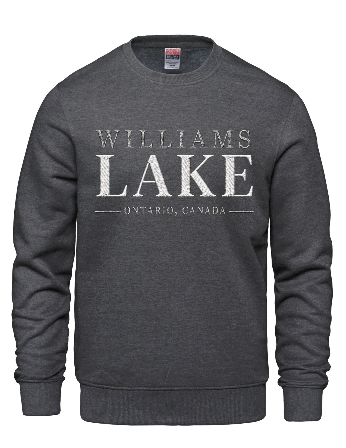 Embroidered Crewneck Sweater- Williams Lake